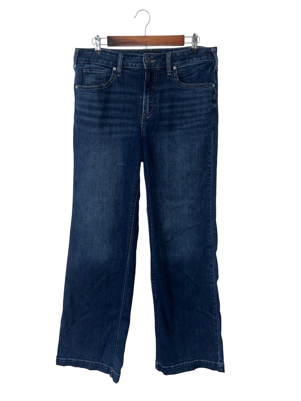 Silver Jeans Avery Blue Trouser Straight Wide Leg Jeans Casual Classic Size 32